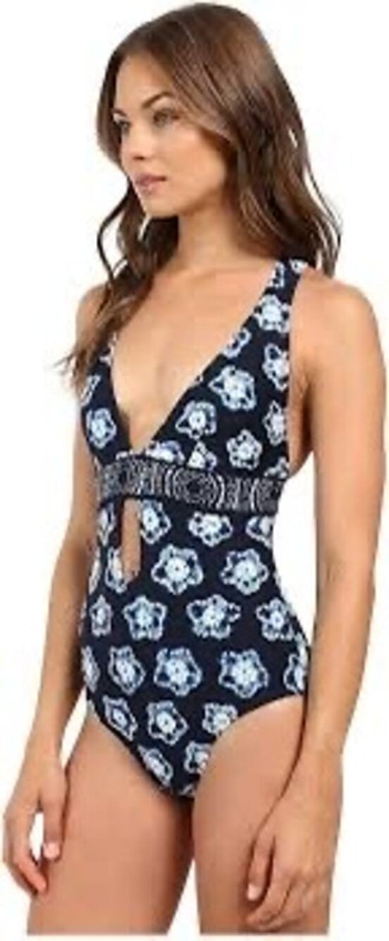 Michaelβ Kors Kanoko plunge swimsuit deep V-neckline NWT size 10